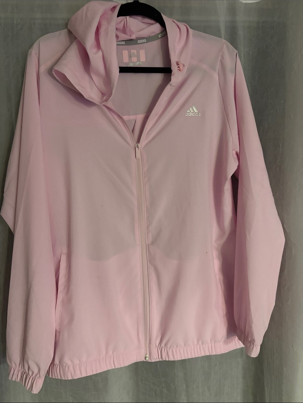 adidas Light Pink Full-Zip Hooded Jacket